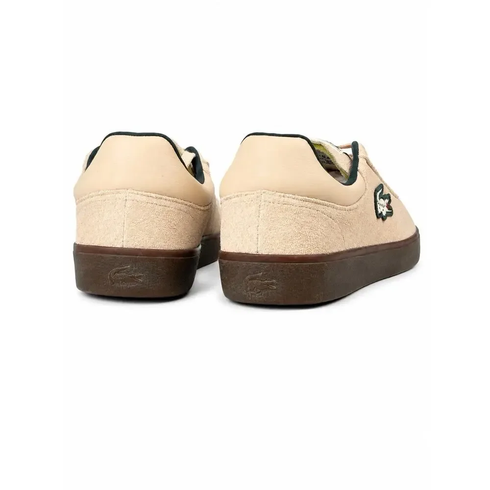 Lacoste Baseshot 125 3 SMA Men’s 9.5 Beige Suede Sneakers Gum Sole 749SMA0060AOT